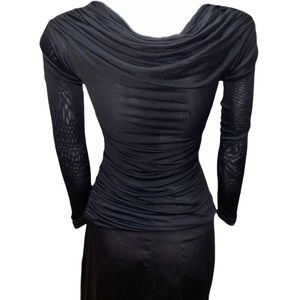 DEREK LAM BLACK COWL NECK BLOUSE